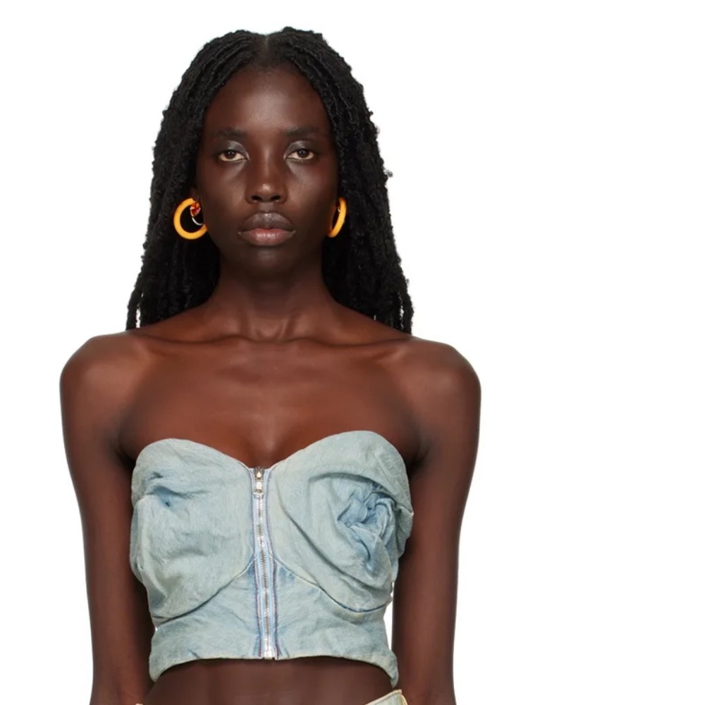 Masha Popova Blue Rose Bra Top